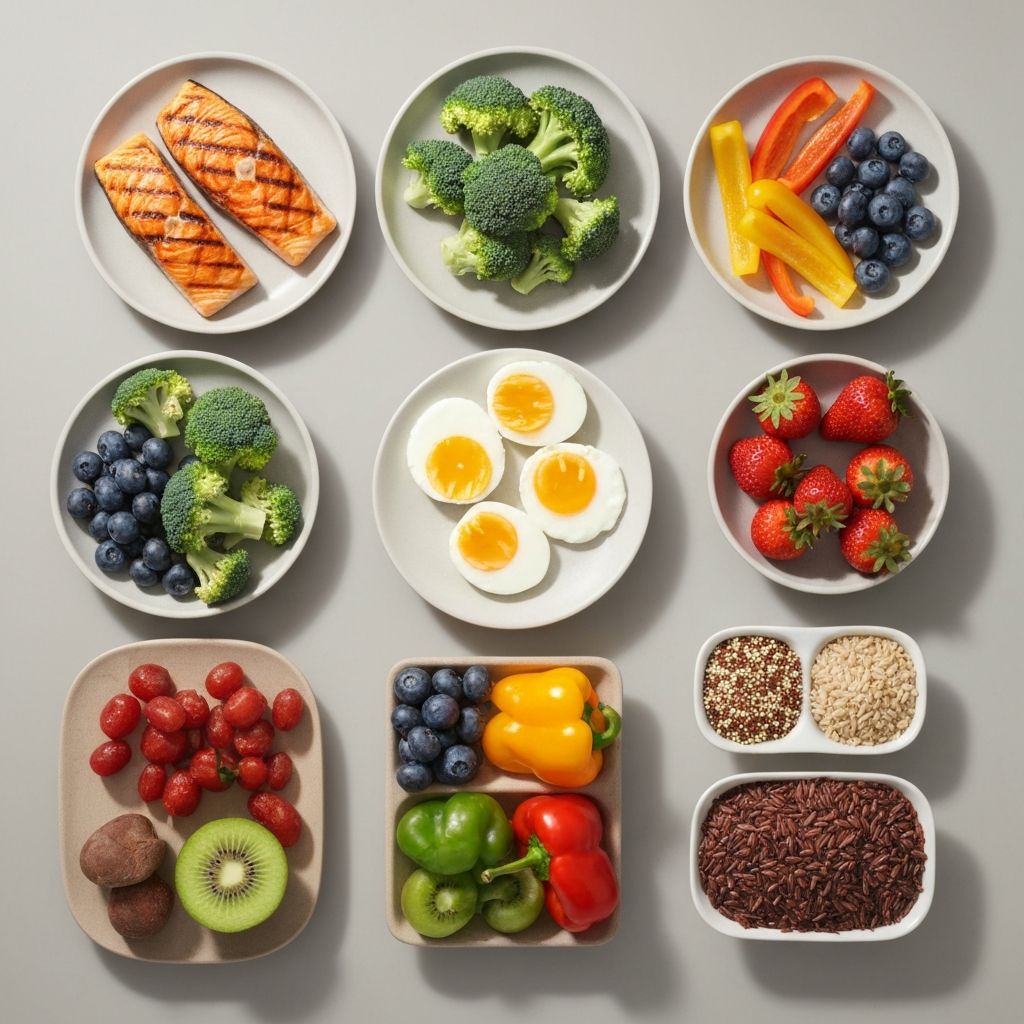 Balanced arrangement of different food groups